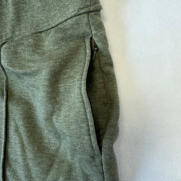 Proto101 Womens High Waist Wide Leg Cropped French Terry Pants Size L Green - Picture 5 of 11